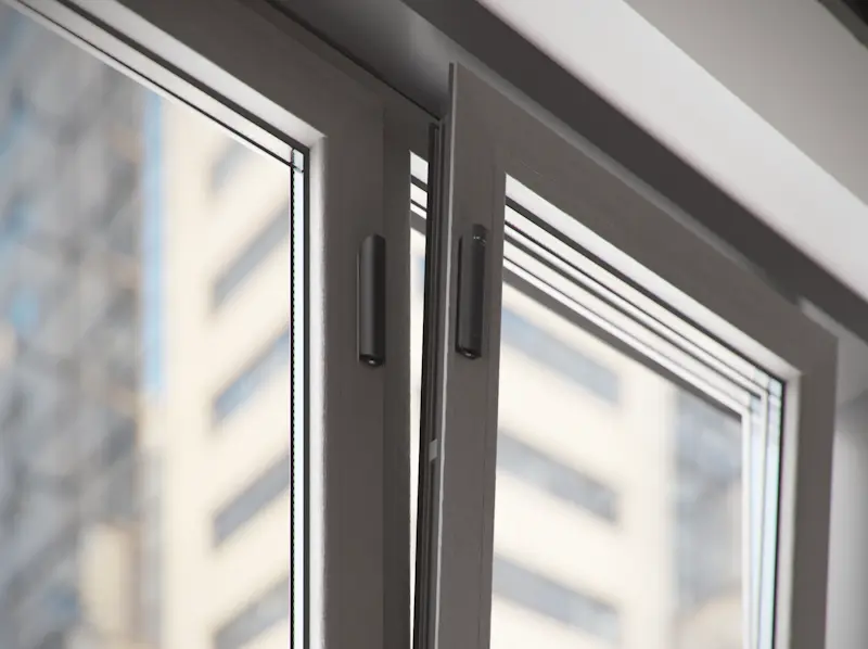 Détecteur d'ouverture de porte sur une fenêtre entre-ouverte