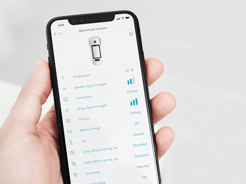 Smartphone avec un tableau de bord de caméra extérieur