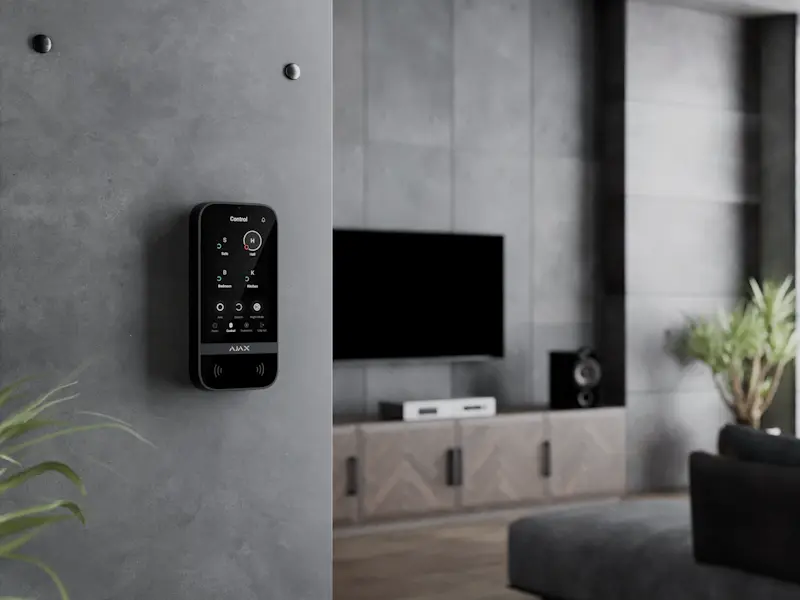 Clavier Touchscreen sur un mur de maison intérieur