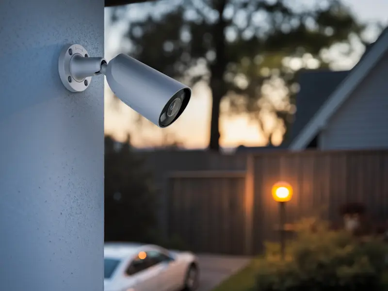 Caméra de vidéosurveillance sur le mur extérieur d'une maison